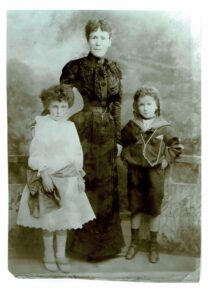 A woman with two children
